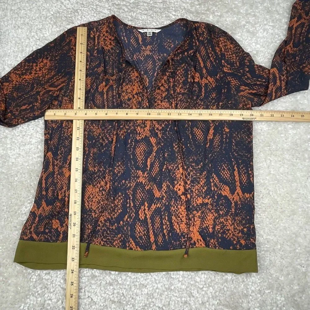 Cabi Border Wrap Snake Print Tie Blouse